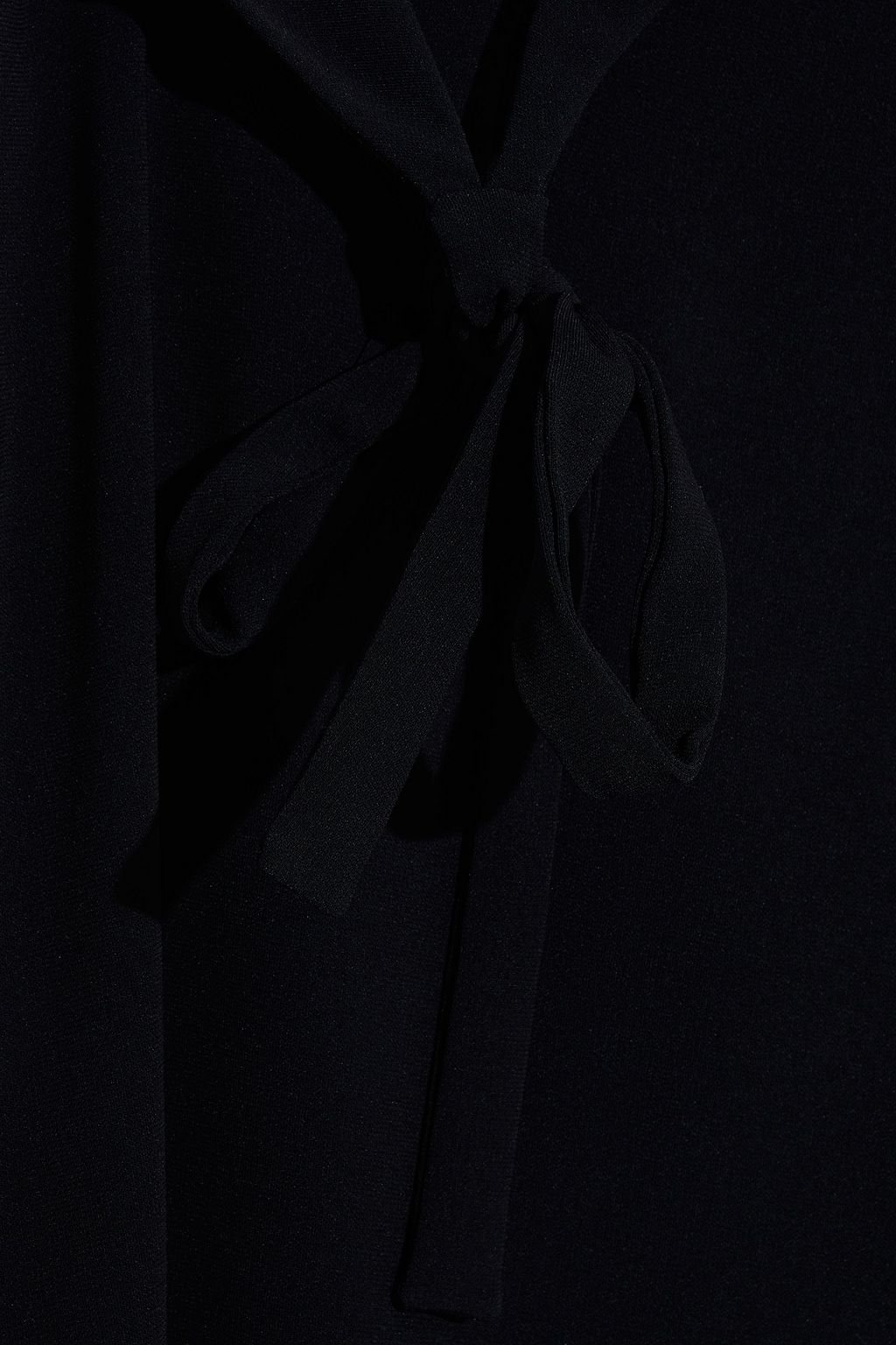 ASPESI Bow-detailed cutout crepe mini dress