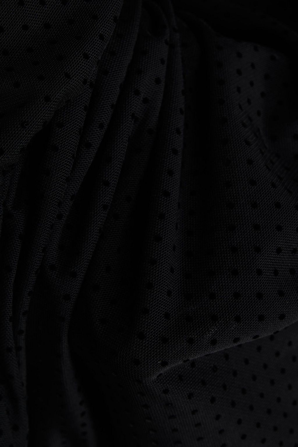 GANNI Gathered Swiss-dot wrap dress