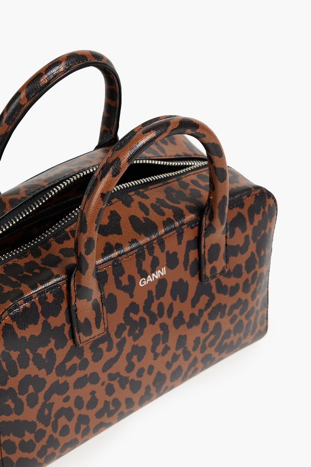 GANNI Polka-dot textured-leather tote