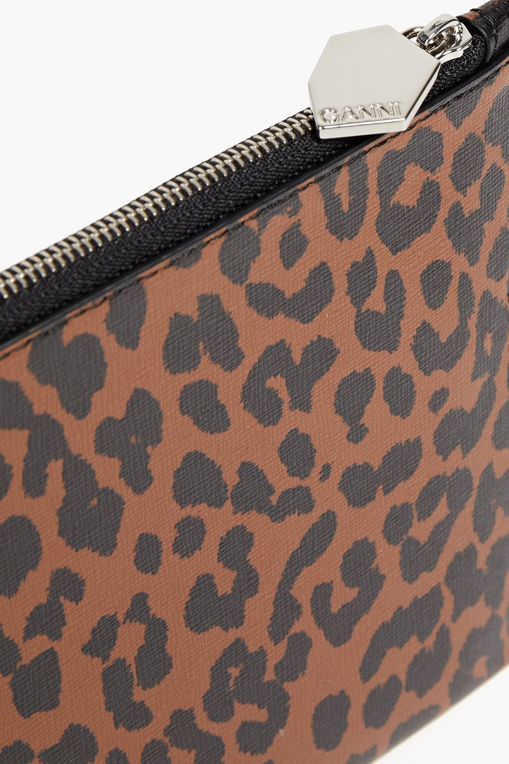GANNI Pochette aus strukturiertem Leder mit Polka-Dots