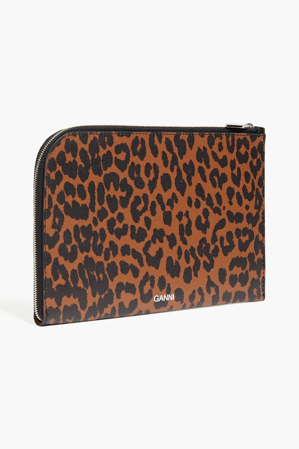 GANNI Pochette aus strukturiertem Leder mit Polka-Dots