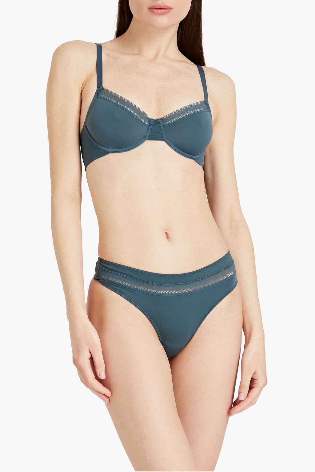 ELSE Nano lace-trimmed stretch-jersey underwired bra