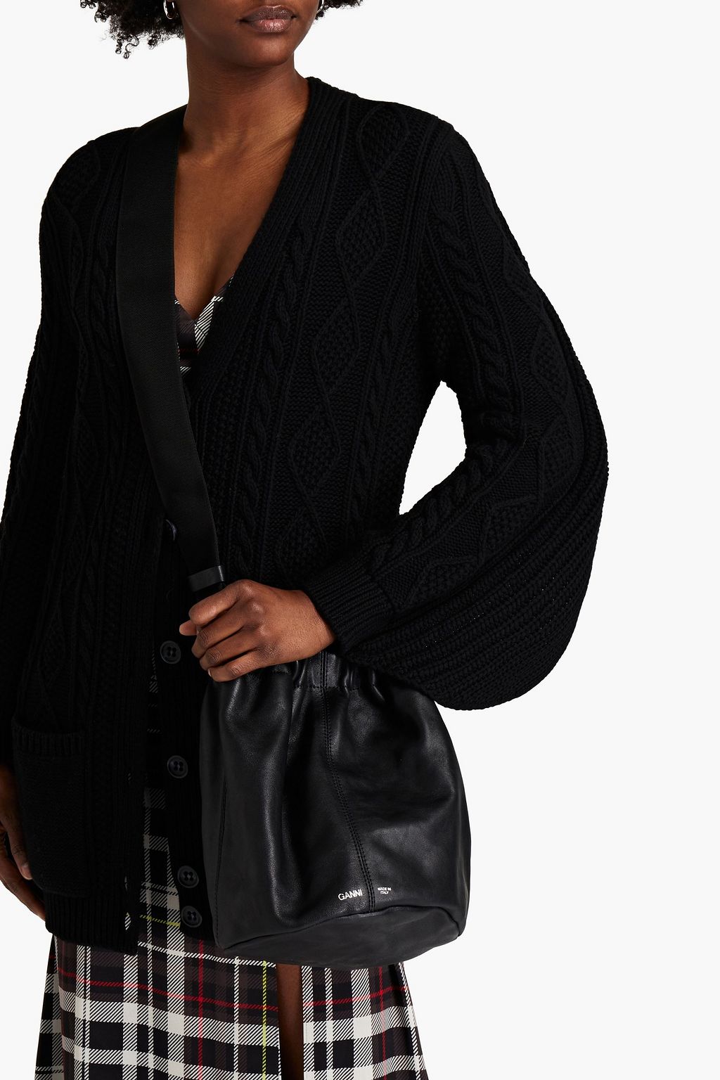 GANNI Leather bucket bag