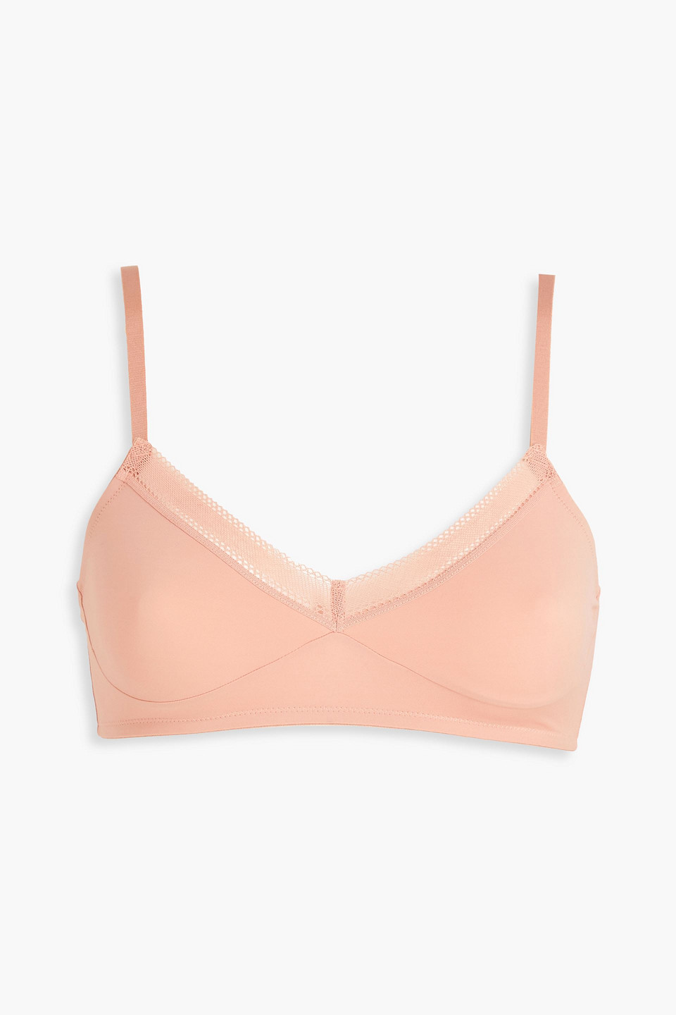 Else Nano Lace-trimmed Stretch-jersey Soft-cup Bra In Pink