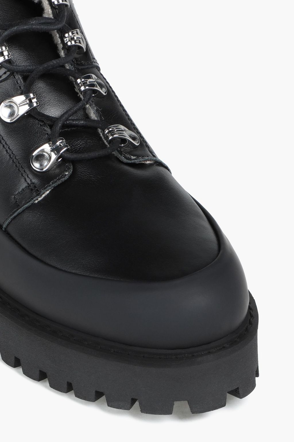 GANNI Leather platform ankle boots