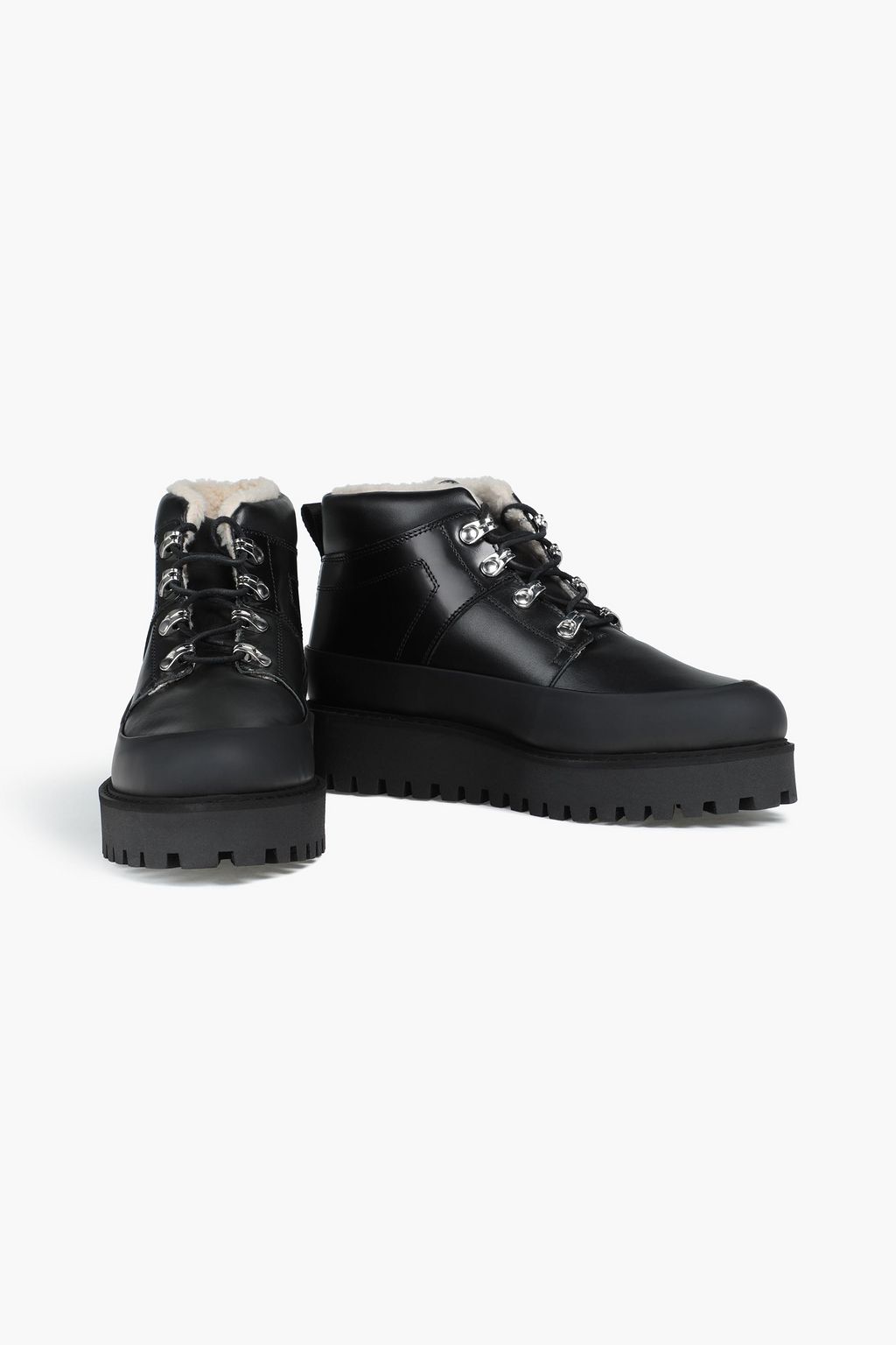 GANNI Leather platform ankle boots