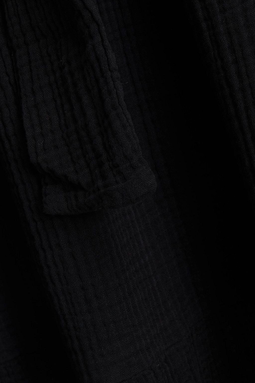 VELVET BY GRAHAM & SPENCER Belted gathered cotton-cloqué midi dress