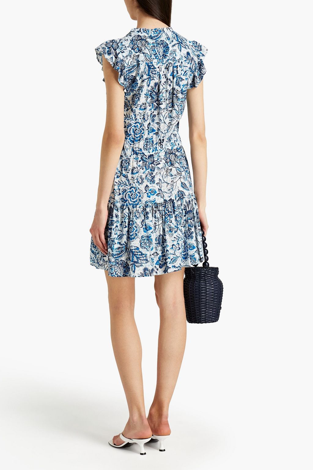 VELVET BY GRAHAM & SPENCER Paloma gathered floral-print crepe mini dress