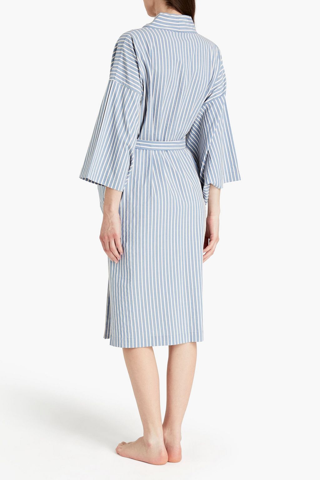 ELSE Hamptons belted striped cotton kimono