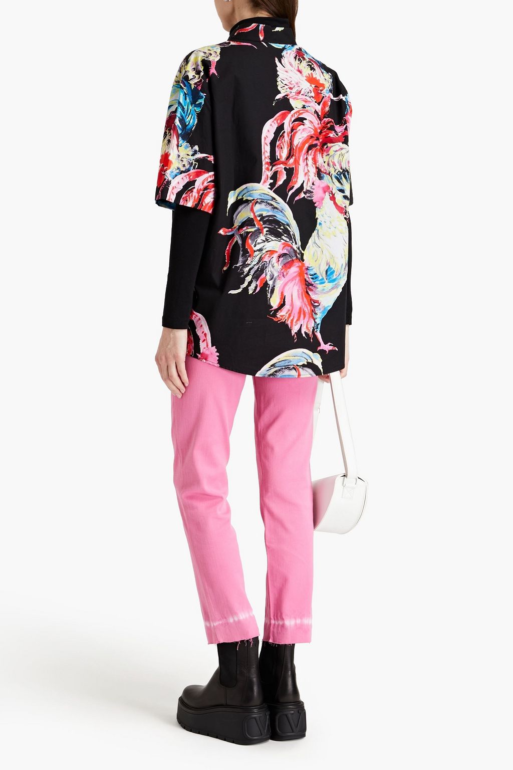 MSGM Printed cotton-poplin shirt