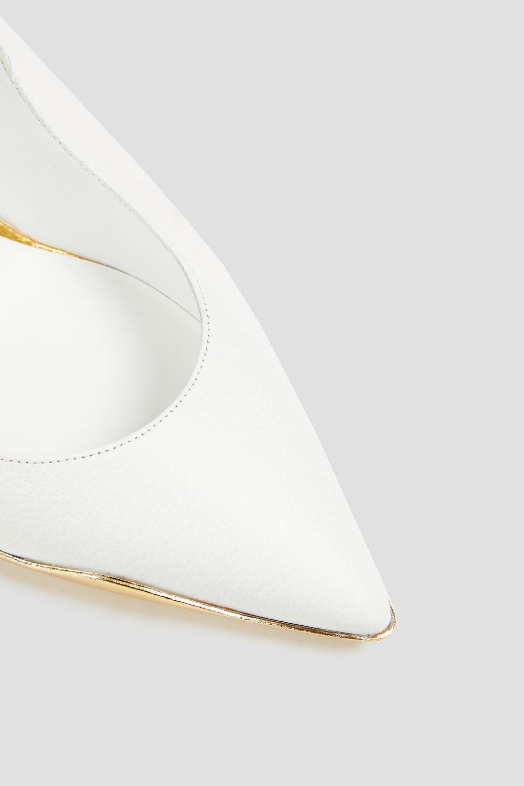 RENE' CAOVILLA Tessarina cutout metallic-trimmed leather pumps