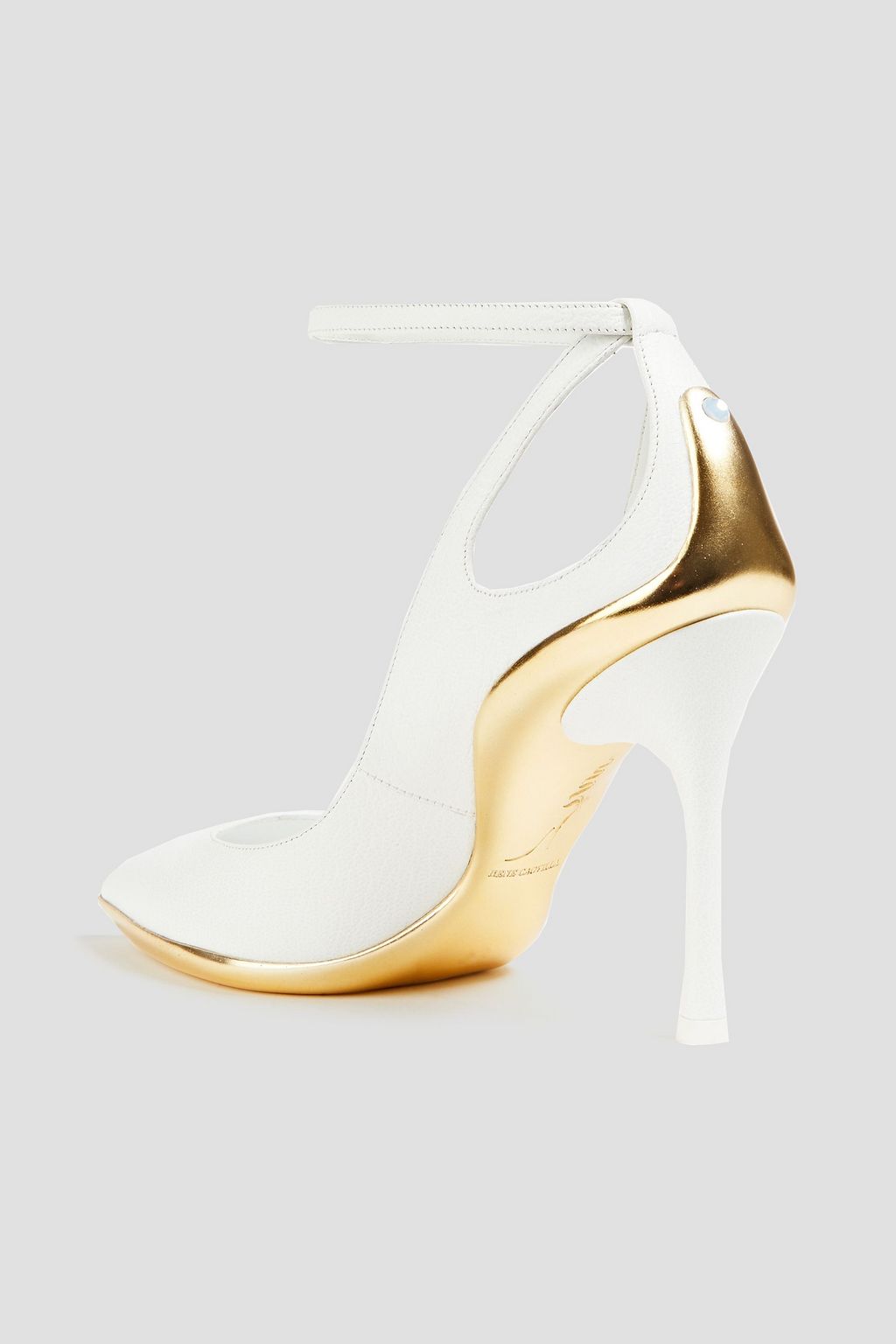 RENE' CAOVILLA Tessarina cutout metallic-trimmed leather pumps