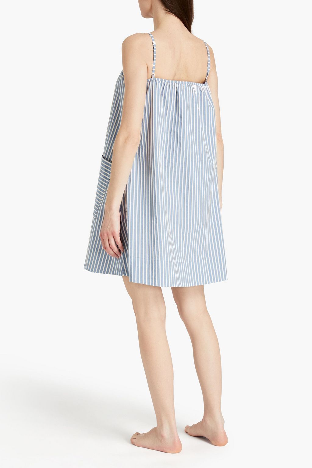 ELSE Hamptons gathered striped cotton nightdress