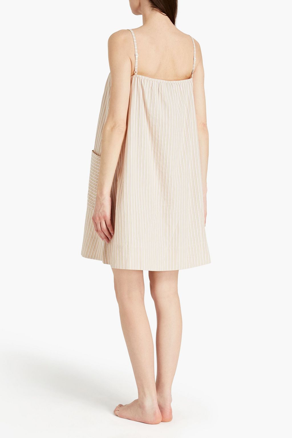 ELSE Hamptons gathered striped cotton nightdress