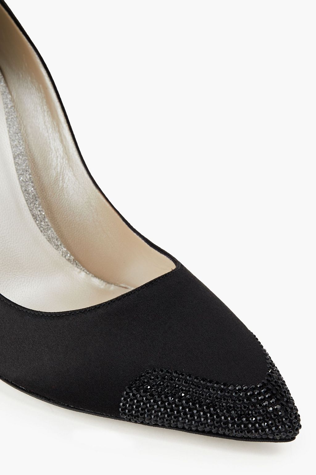RENE' CAOVILLA Embellished satin pumps