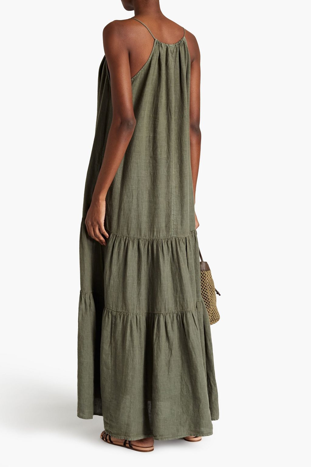 VELVET BY GRAHAM & SPENCER Gathered linen maxi dress