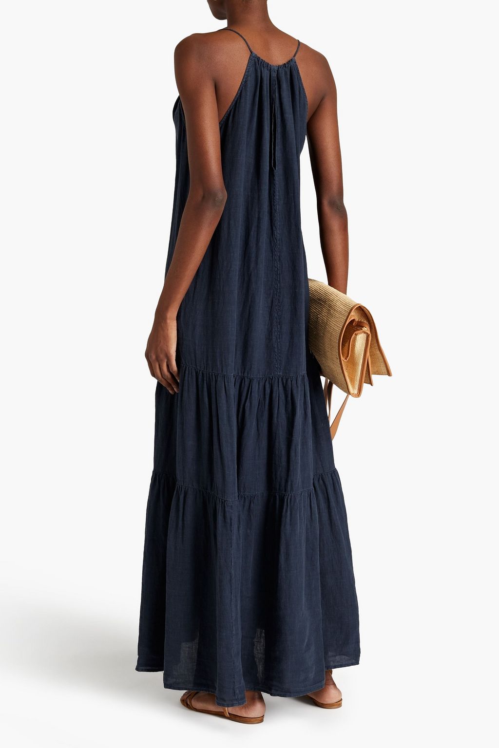 VELVET BY GRAHAM & SPENCER Gathered linen maxi dress