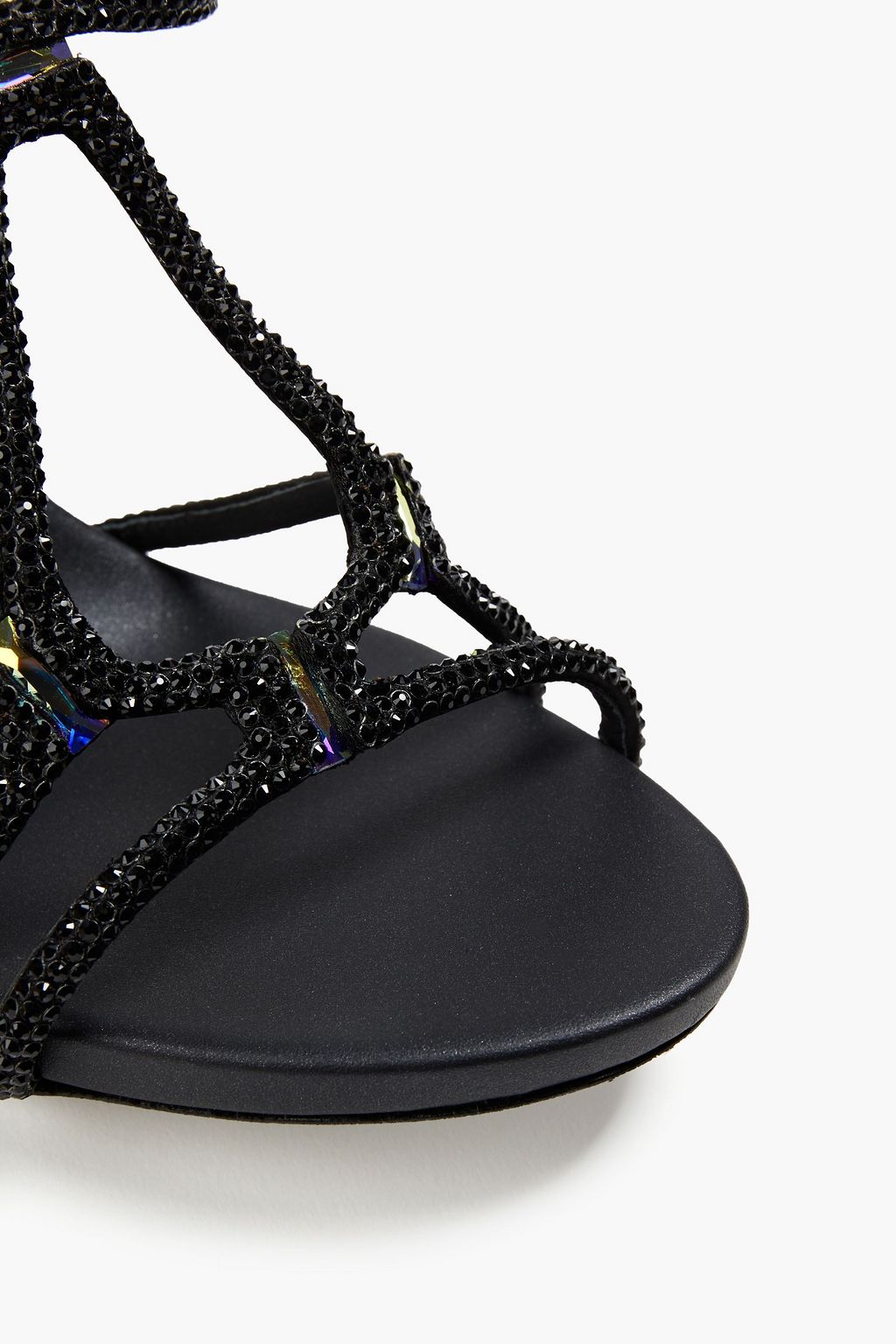 RENE' CAOVILLA Crystal-embellished leather sandals