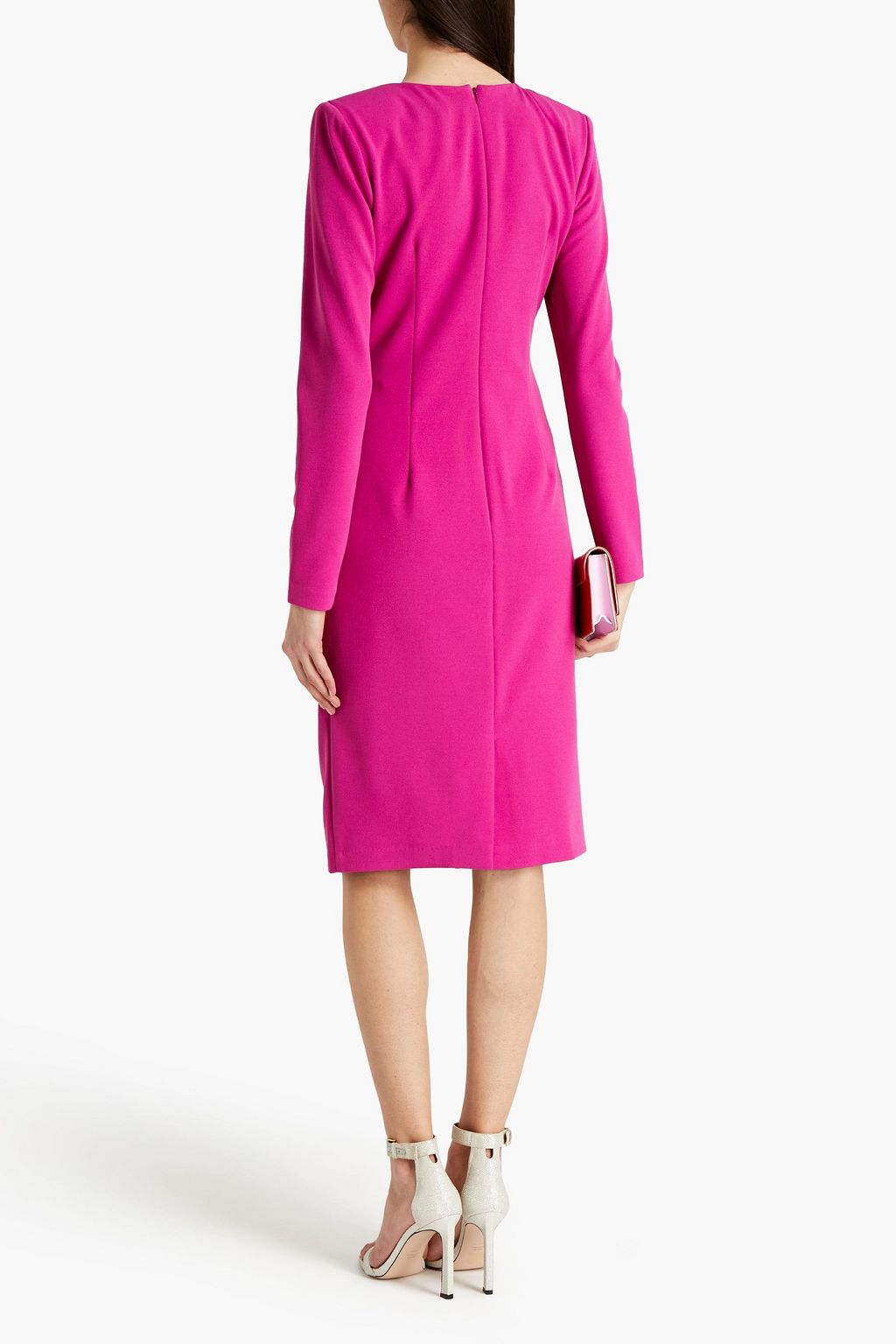 BADGLEY MISCHKA Twist-front stretch-crepe dress