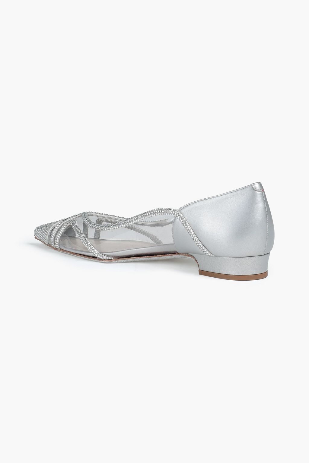 RENE' CAOVILLA Dania embellished PVC-paneled leather point-toe flats