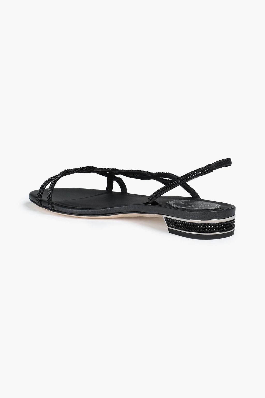 RENE' CAOVILLA Crystal-embellished satin sandals