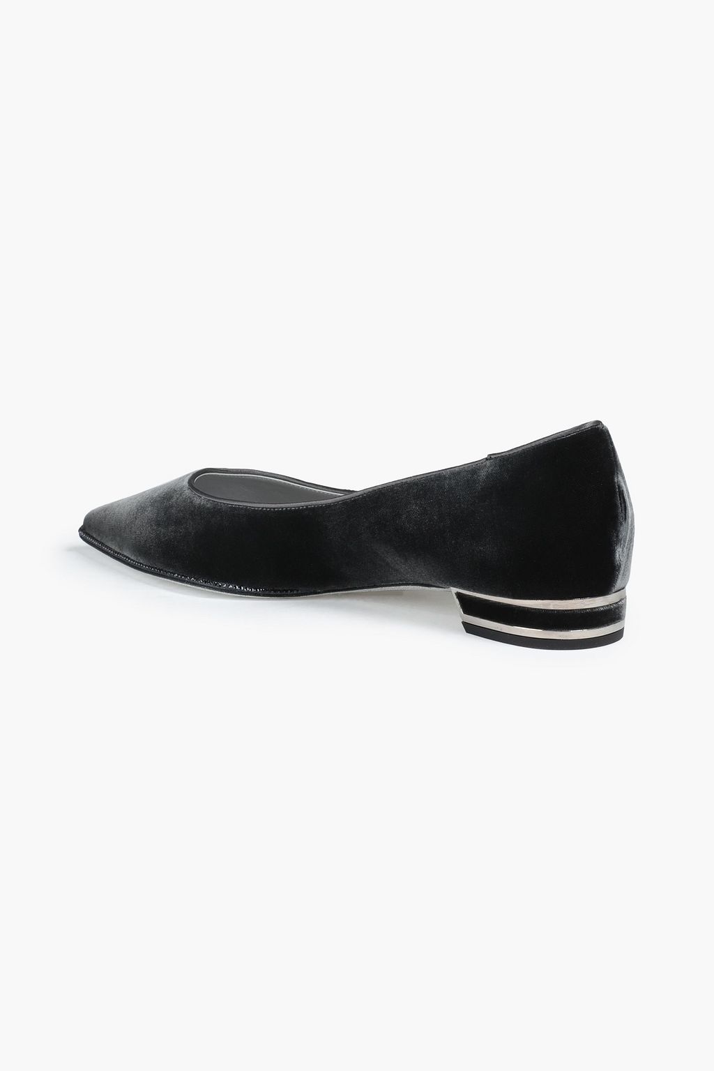 RENE' CAOVILLA Crystal-embellished velvet point-toe flats