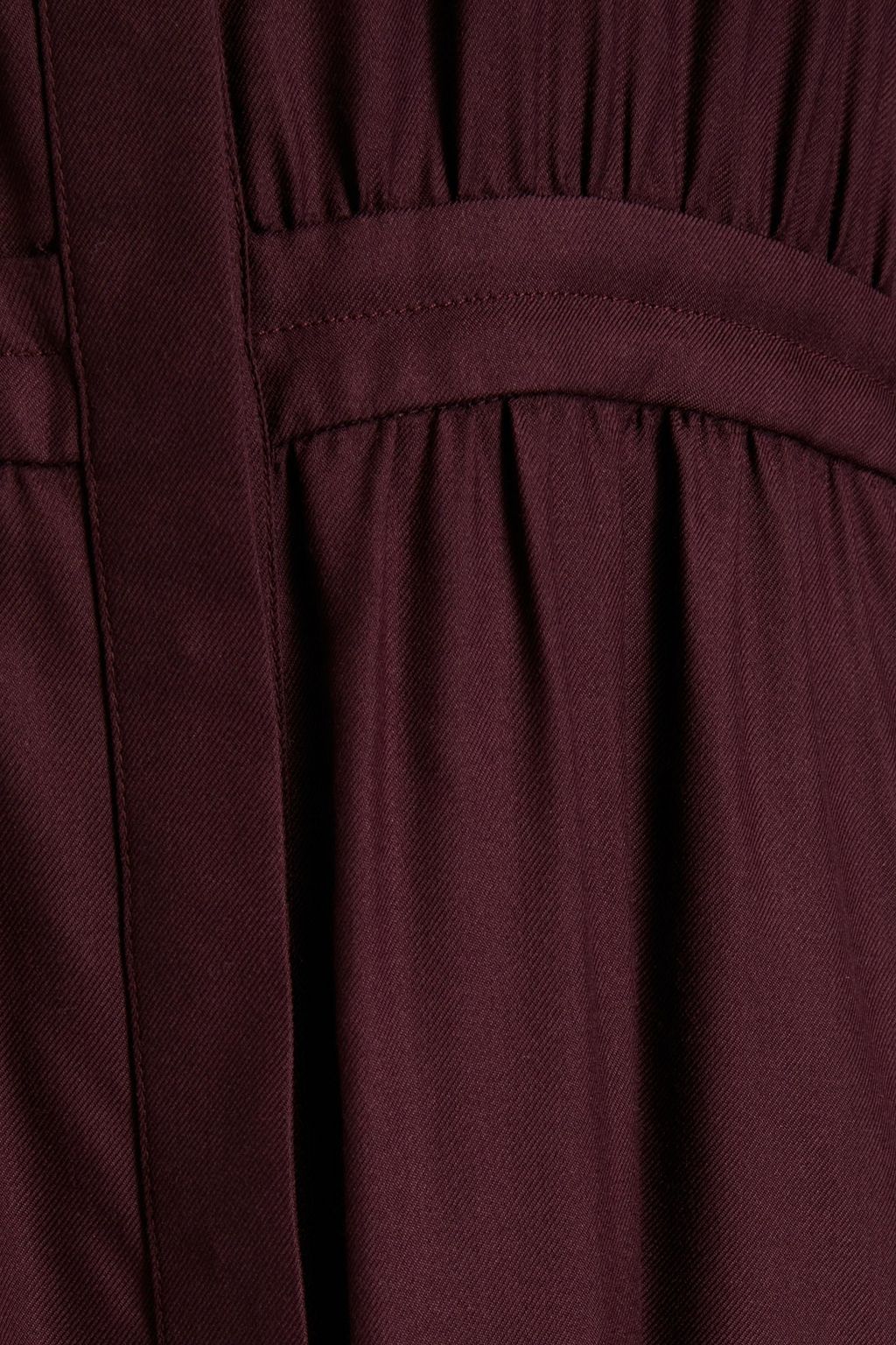 GABRIELA HEARST Lowell leather-trimmed silk-twill midi dress