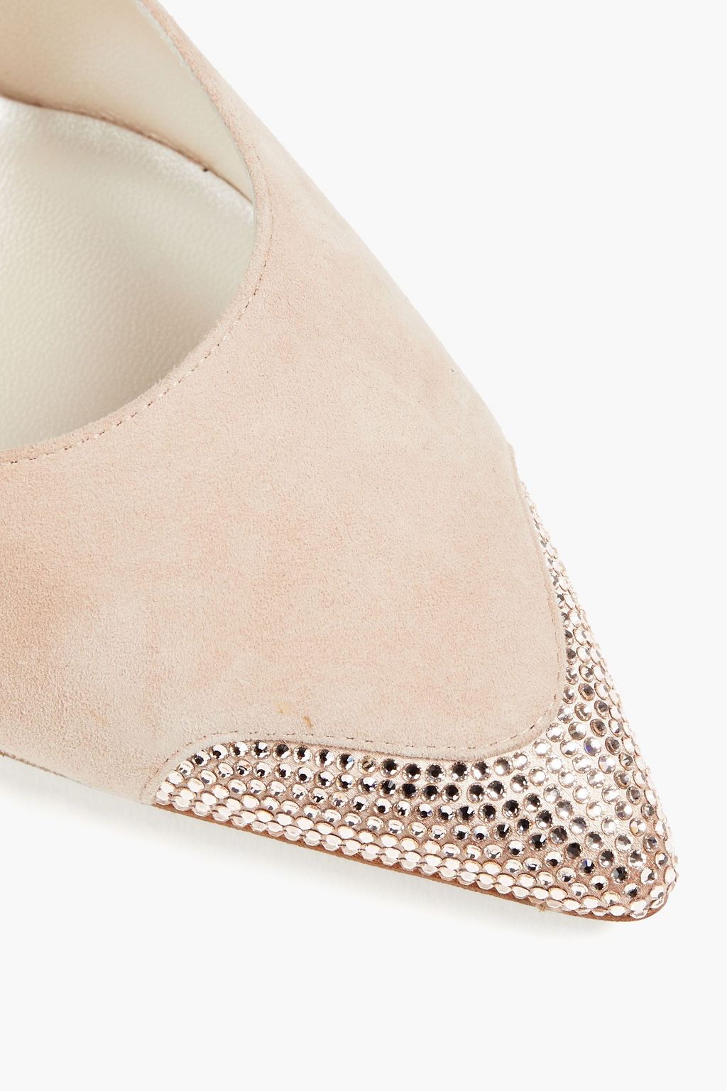 RENE' CAOVILLA Crystal-embellished suede pumps