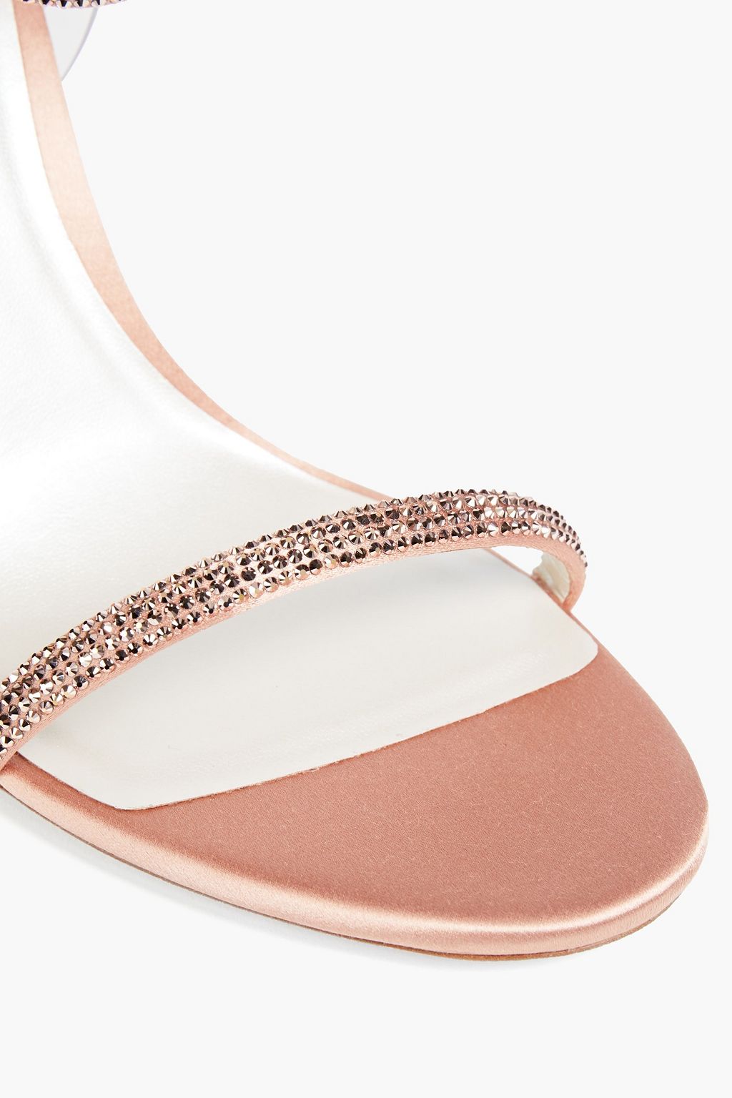 RENE' CAOVILLA Elastica crystal-embellished satin and PVC sandals