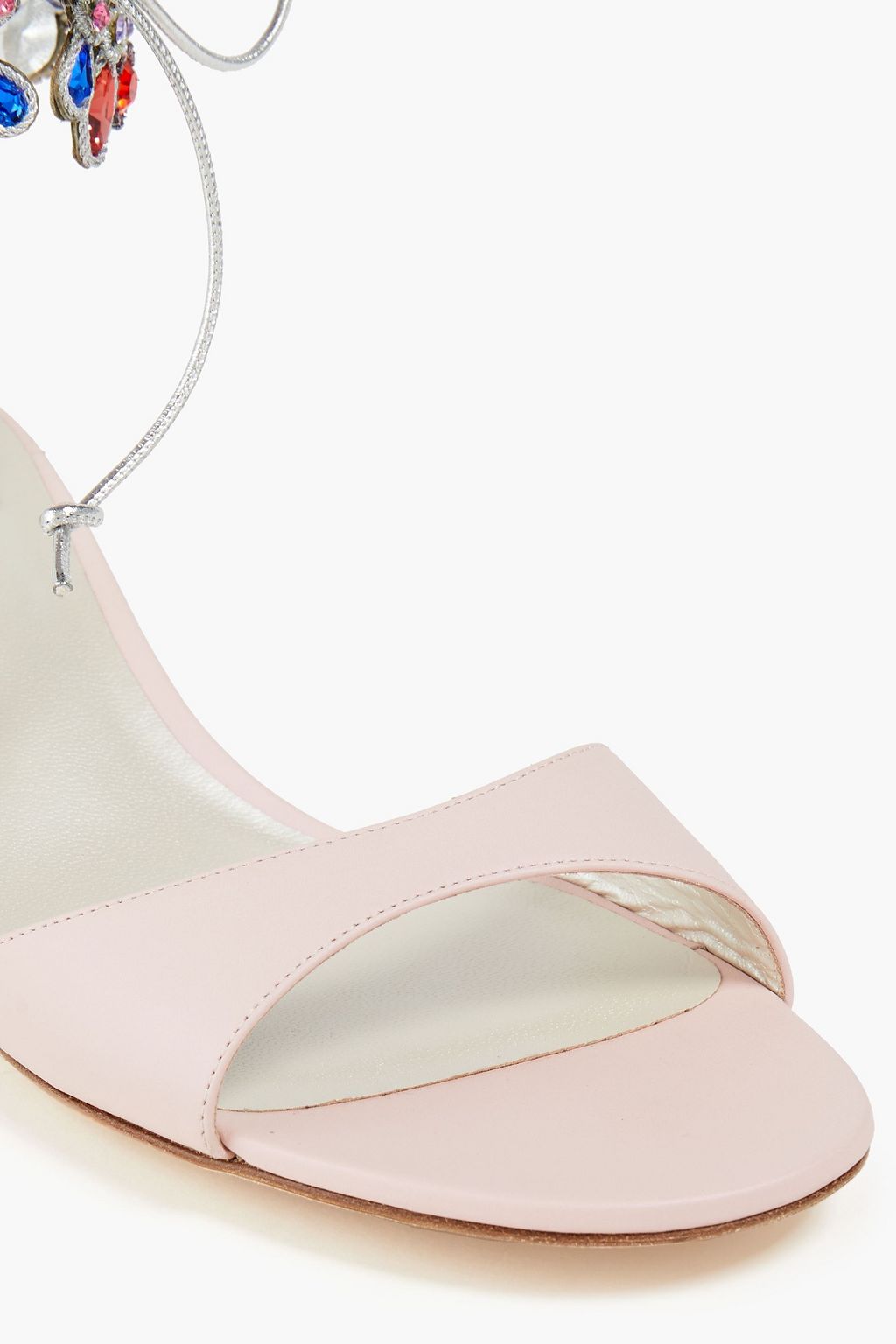 RENE' CAOVILLA Crystal-embellished leather sandals