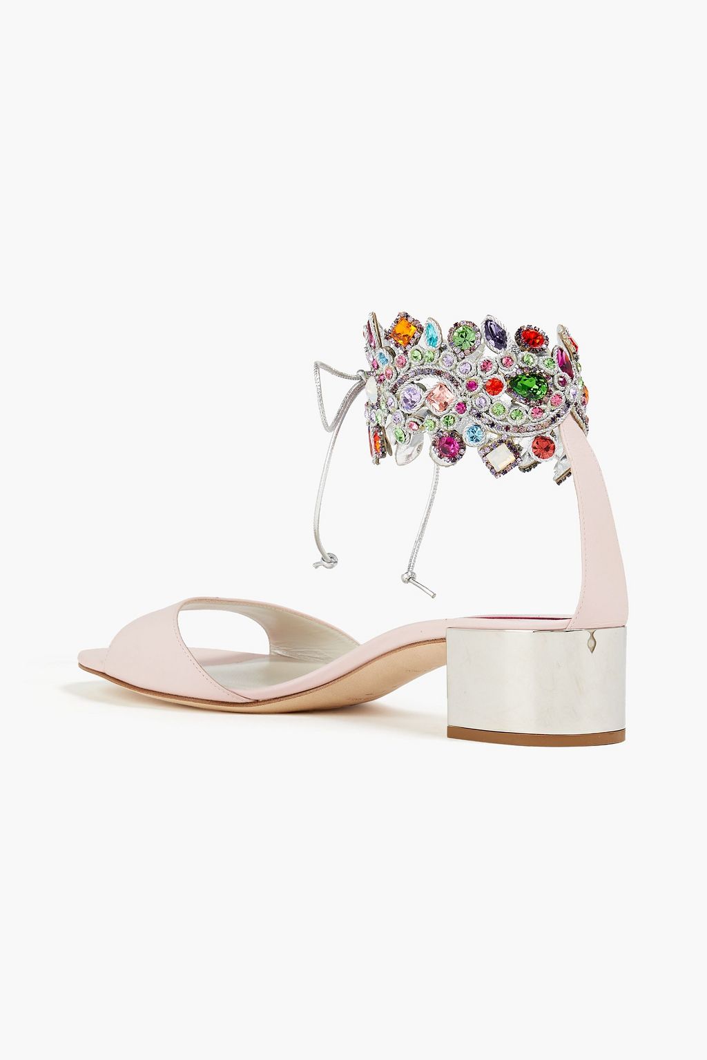 RENE' CAOVILLA Crystal-embellished leather sandals