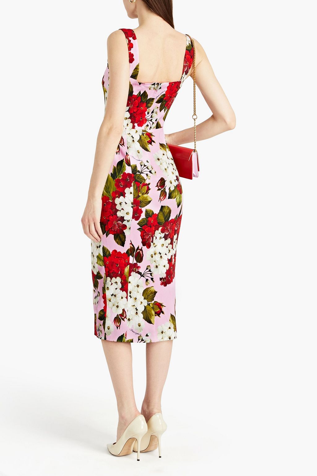 DOLCE&GABBANA Floral-print crepe midi dress
