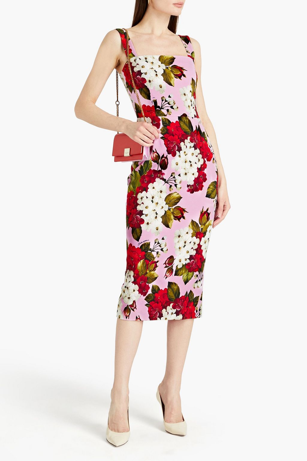 DOLCE&GABBANA Floral-print crepe midi dress