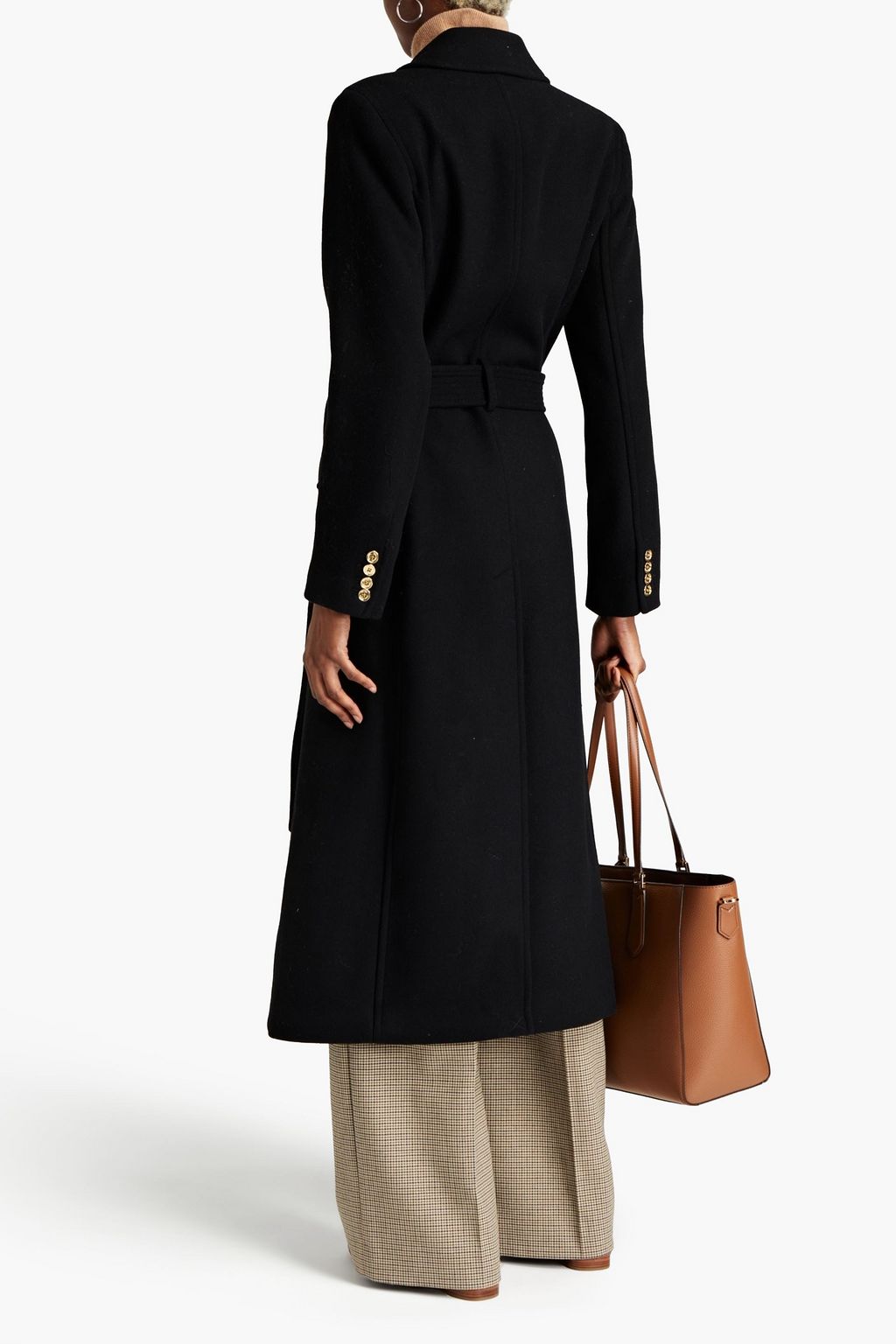 MICHAEL MICHAEL KORS Double-breasted belted brushed wool-blend felt coat