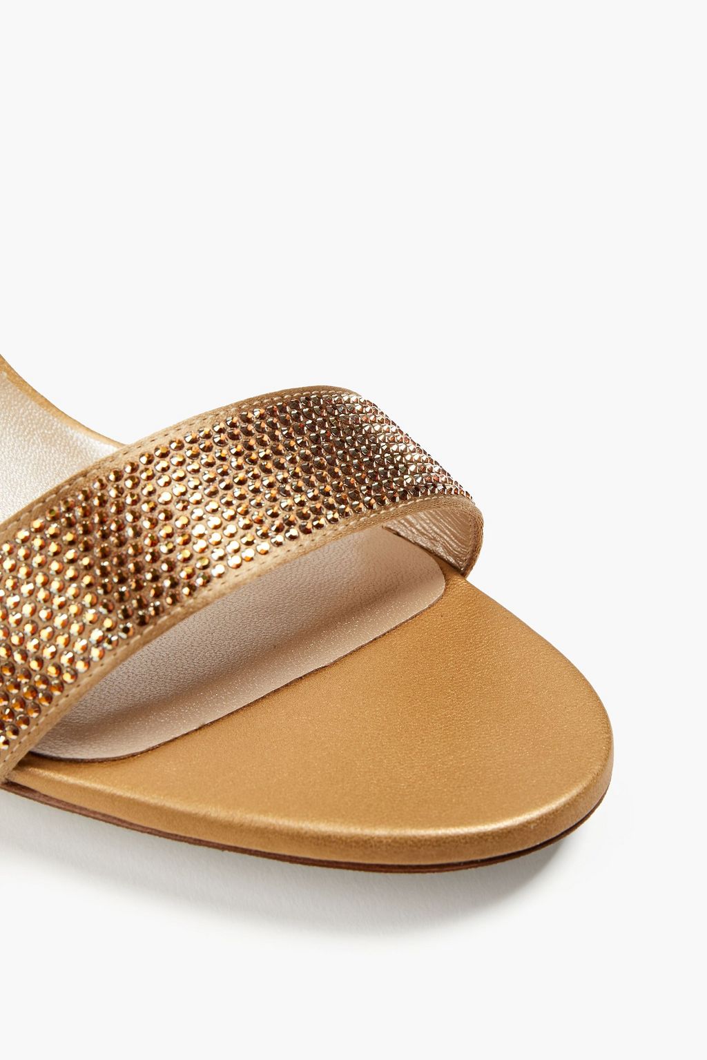 RENE' CAOVILLA Crystal-embellished satin sandals