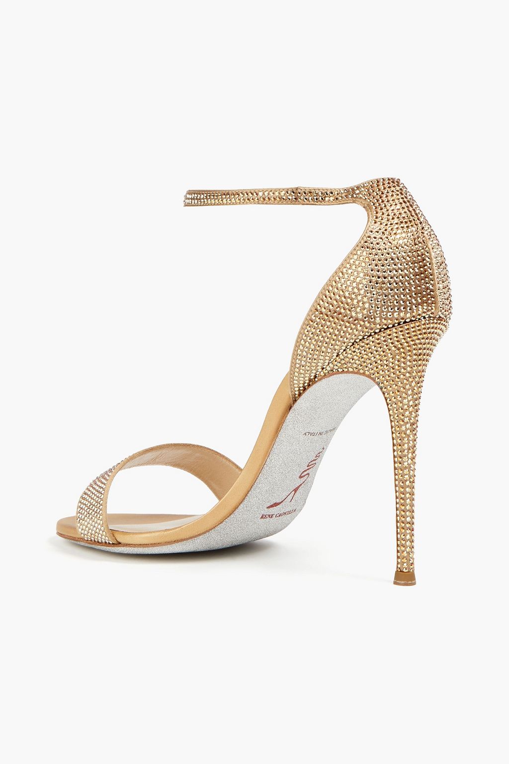 RENE' CAOVILLA Crystal-embellished satin sandals