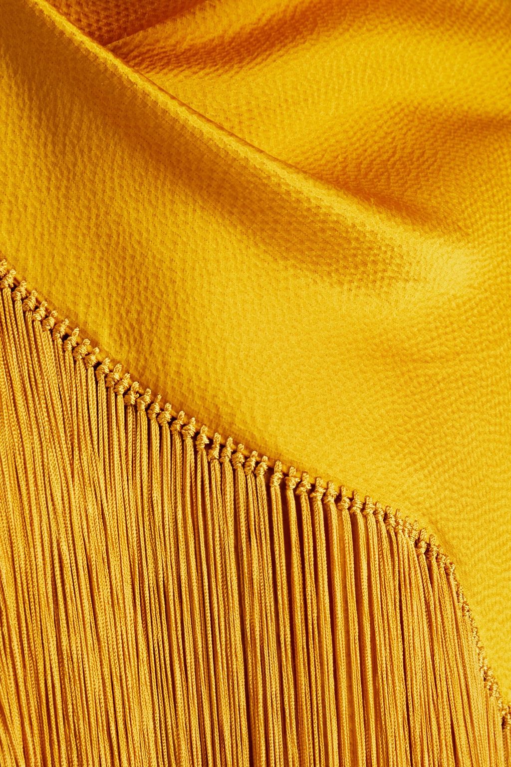 GABRIELA HEARST Andersen fringe-trimmed draped silk-satin top