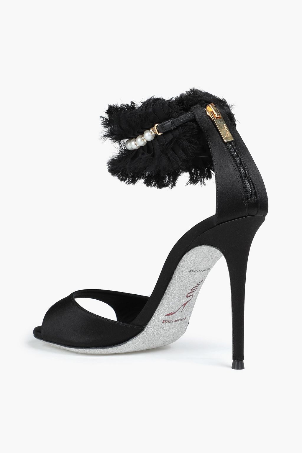 RENE' CAOVILLA Embellished satin sandals