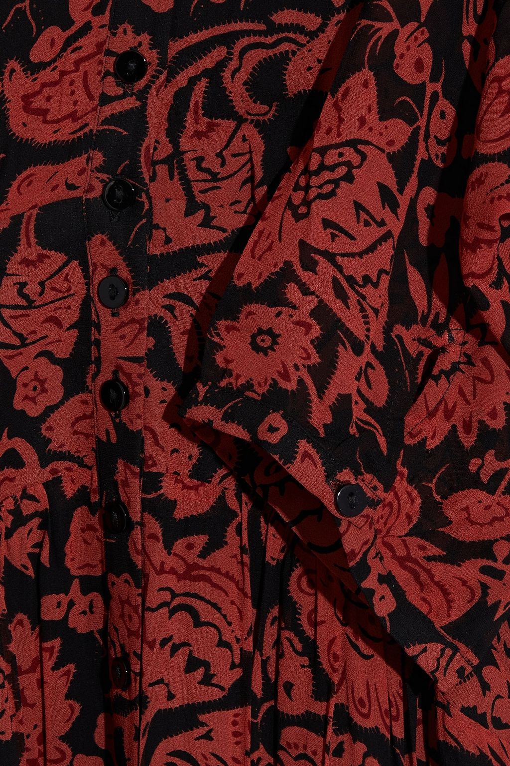 BA&SH Aline ruffle-trimmed printed georgette midi dress