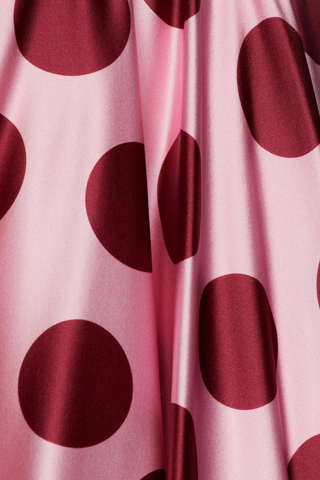 DOLCE&GABBANA Gathered polka-dot silk-blend satin midi skirt