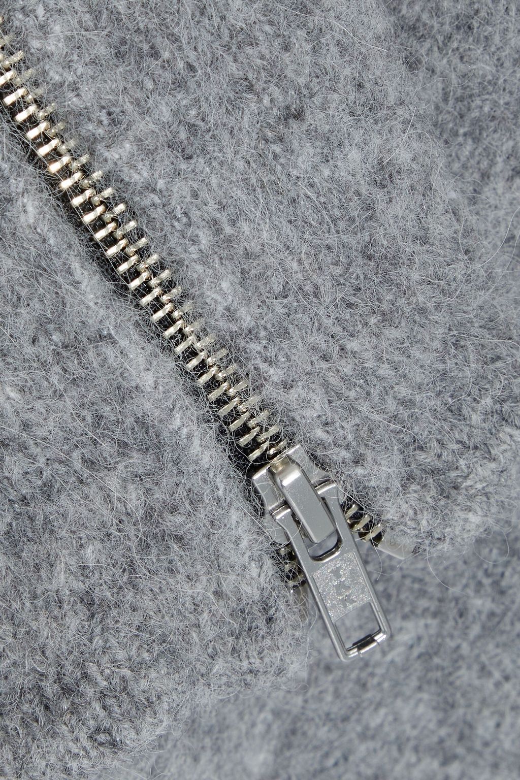 MICHELLE MASON Zip-detailed mélange alpaca-blend sweater