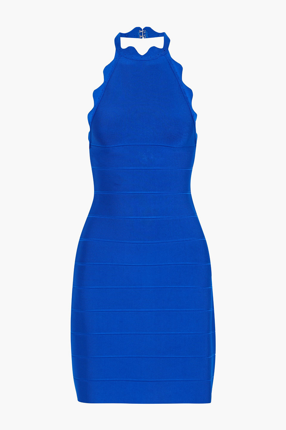 Hervé Léger Scalloped bandage halterneck mini dress