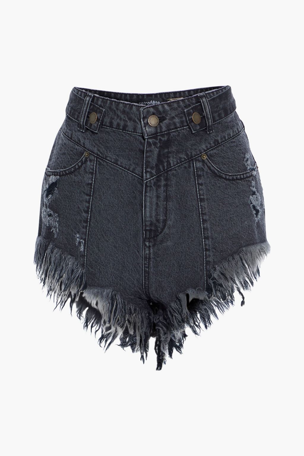 Charcoal Distressed bleached denim 