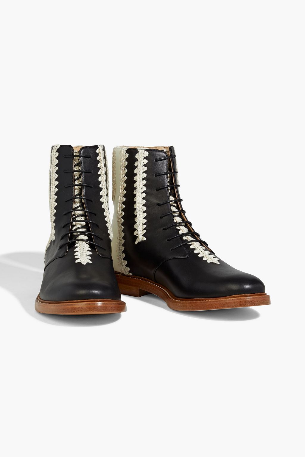 GABRIELA HEARST Rhodes embroidered two-tone leather ankle boots