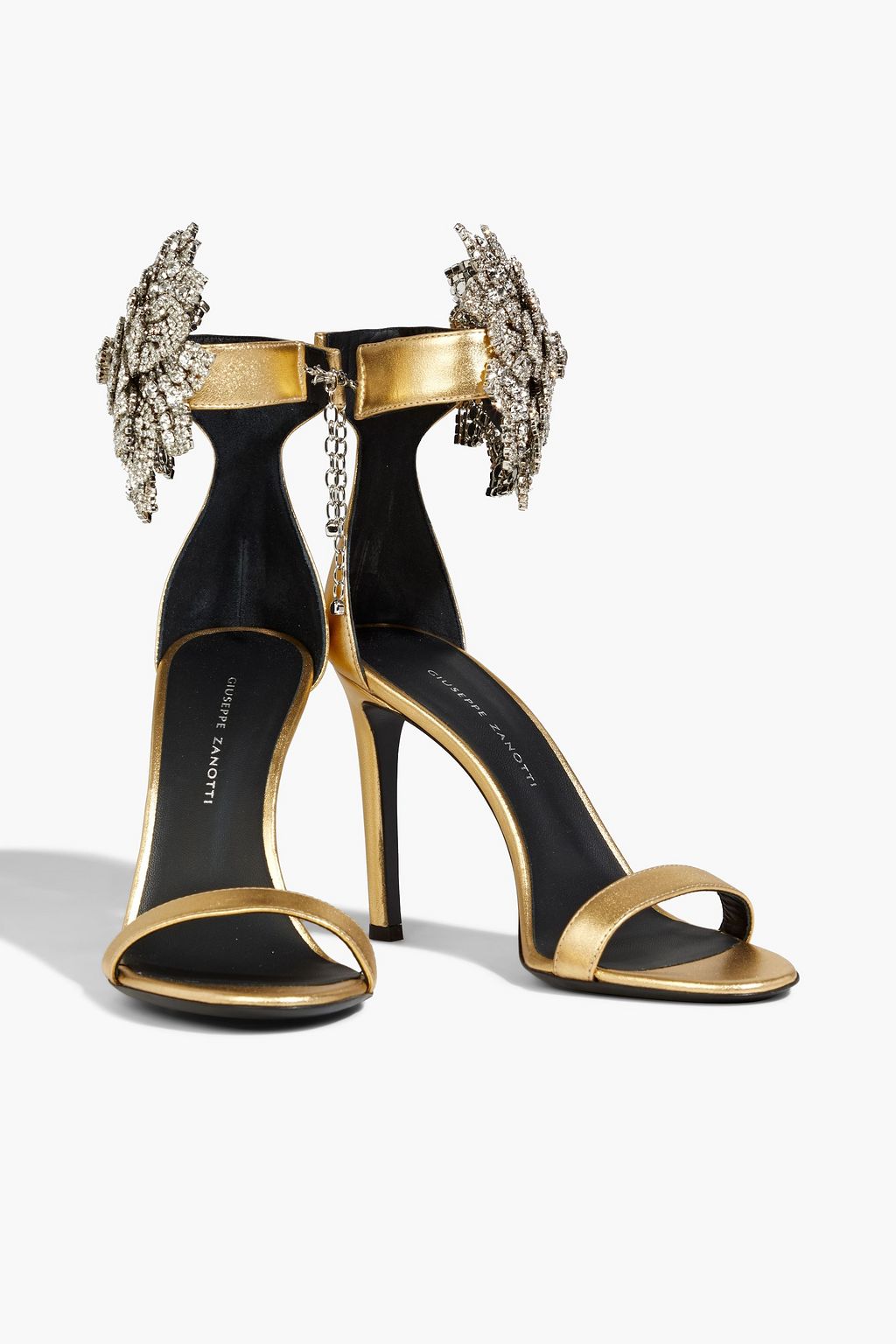 GIUSEPPE ZANOTTI Fleur 105 crystal-embellished suede sandals