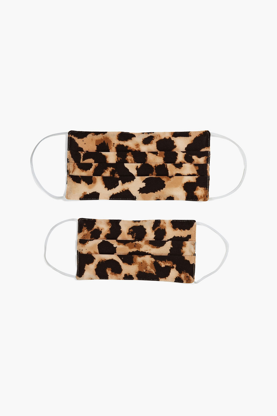 Rachel Zoe Set Of Two Leopard-print Crepe Face Masks In Sand