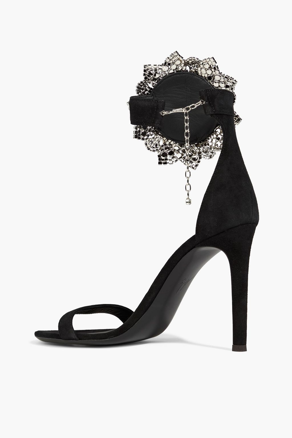 GIUSEPPE ZANOTTI Fleur 105 crystal-embellished suede sandals