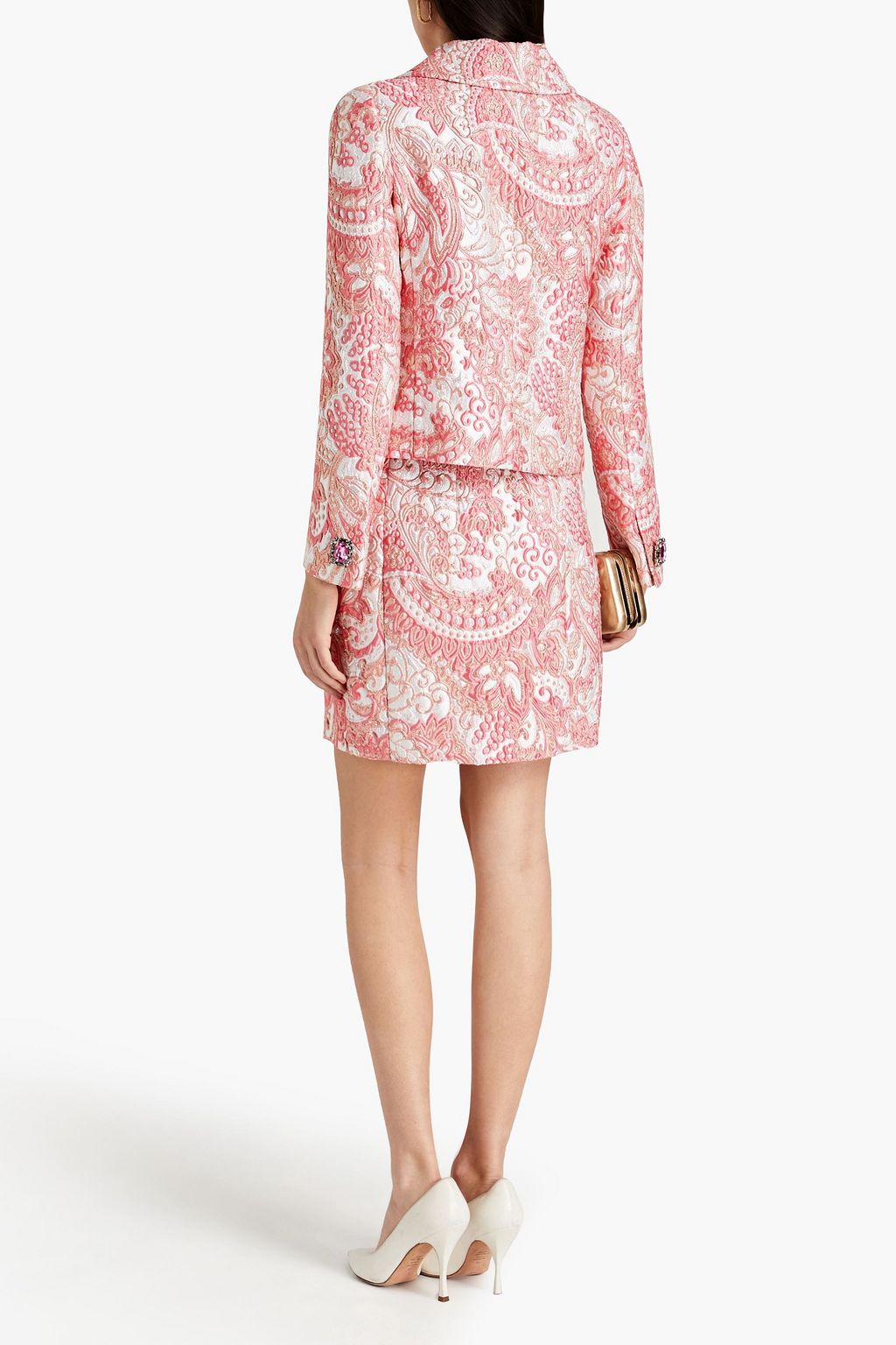 DOLCE&GABBANA Button-detailed metallic brocade jacket