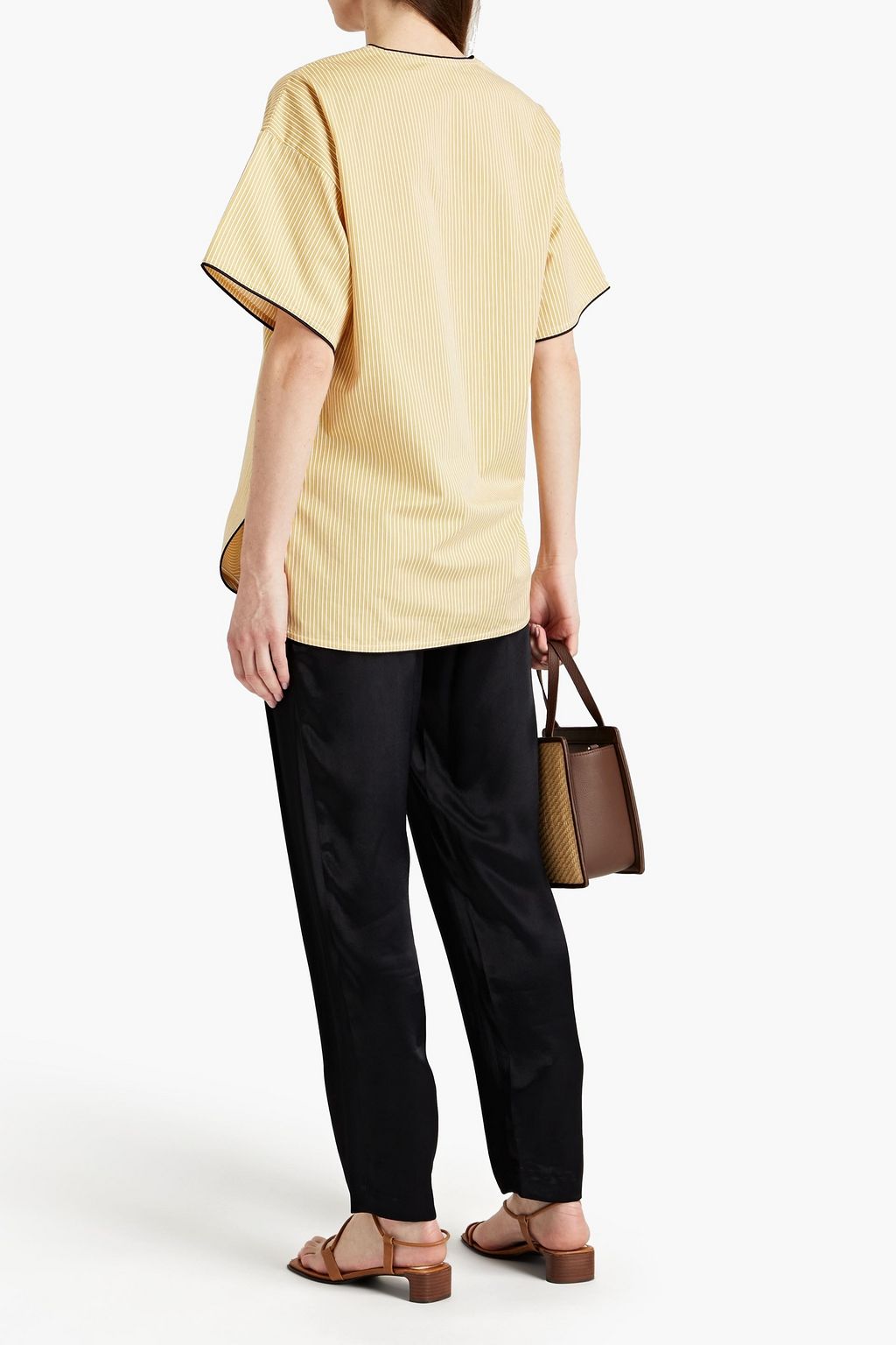 TORY BURCH Buddy striped cotton-poplin tunic