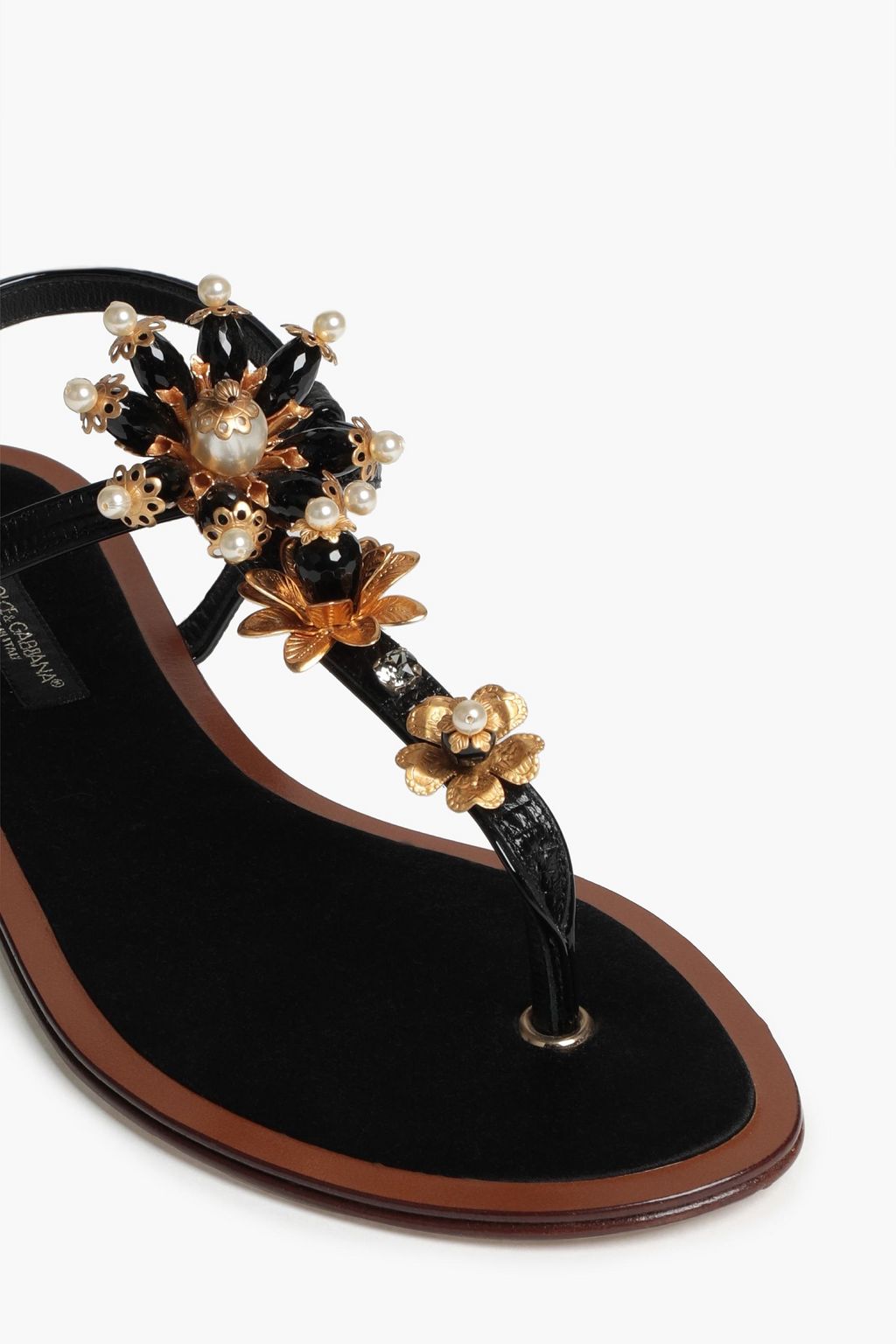 DOLCE&GABBANA Embellished patent-leather sandals